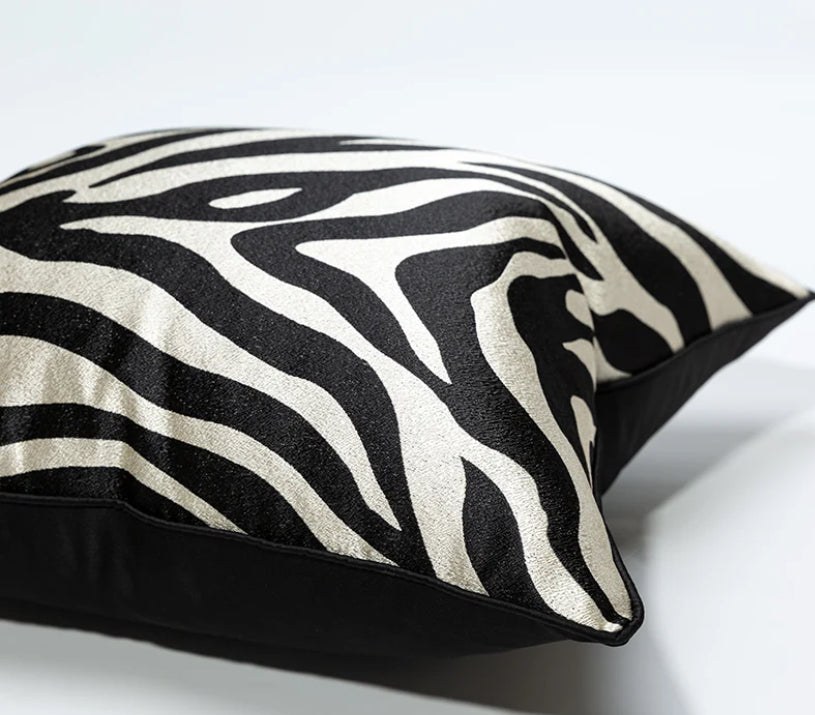 Black Zebra Print Scatter Cushion