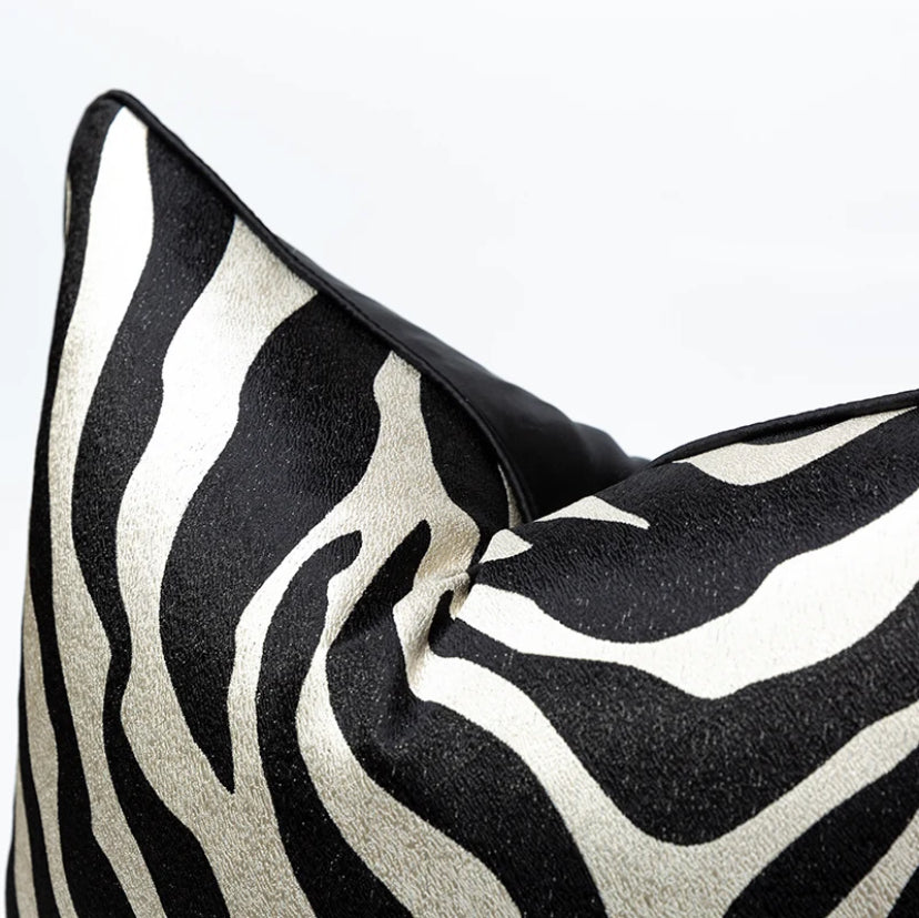 Black Zebra Print Scatter Cushion