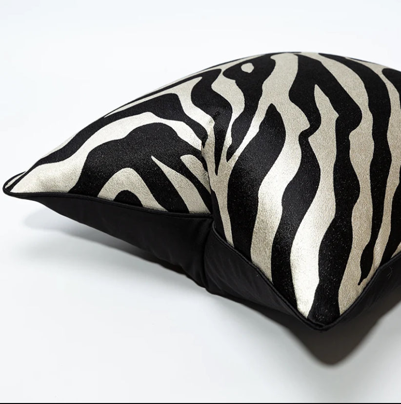 Black Zebra Print Scatter Cushion
