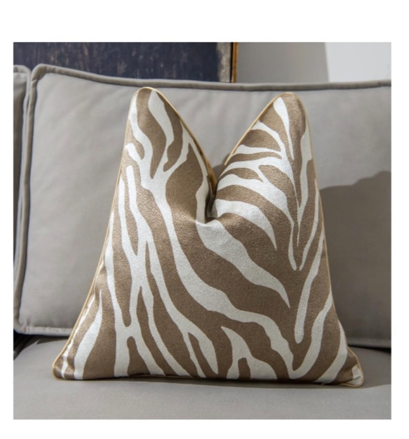 Brown Zebra Print Scatter Cushion