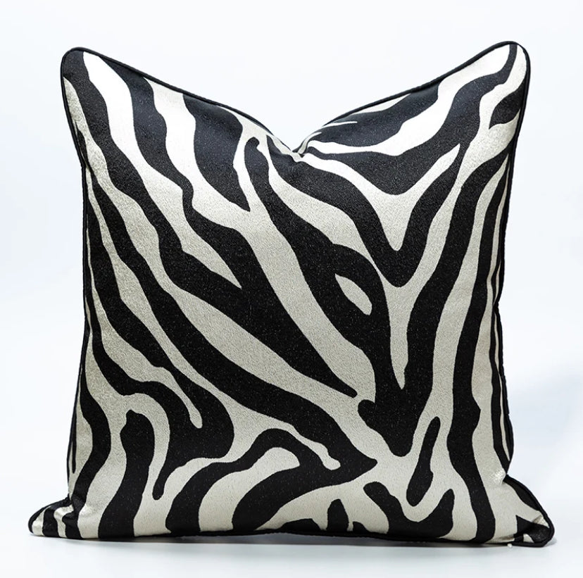 Black Zebra Print Scatter Cushion
