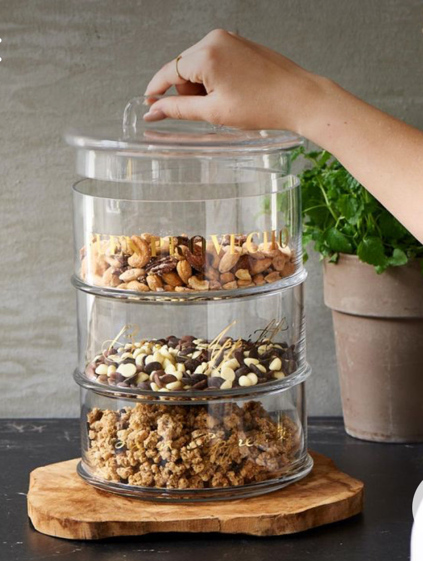 Glass Storage Jar 3 tier
