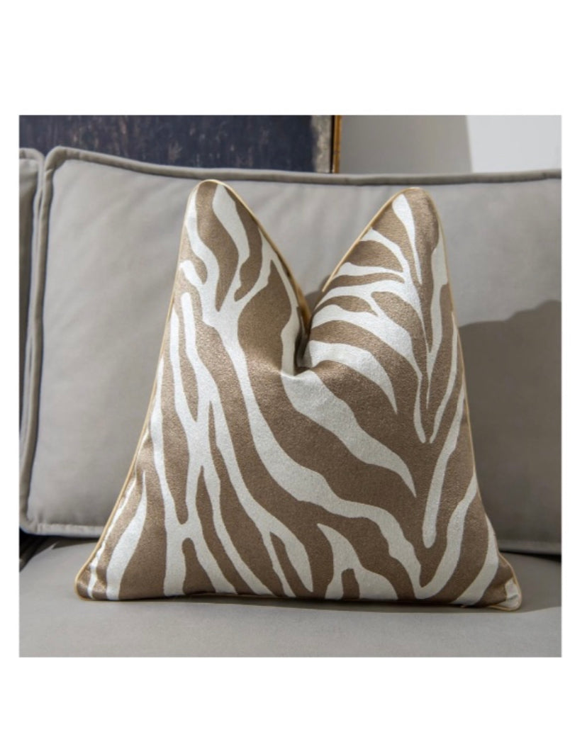 Brown Zebra Print Scatter Cushion Cover
